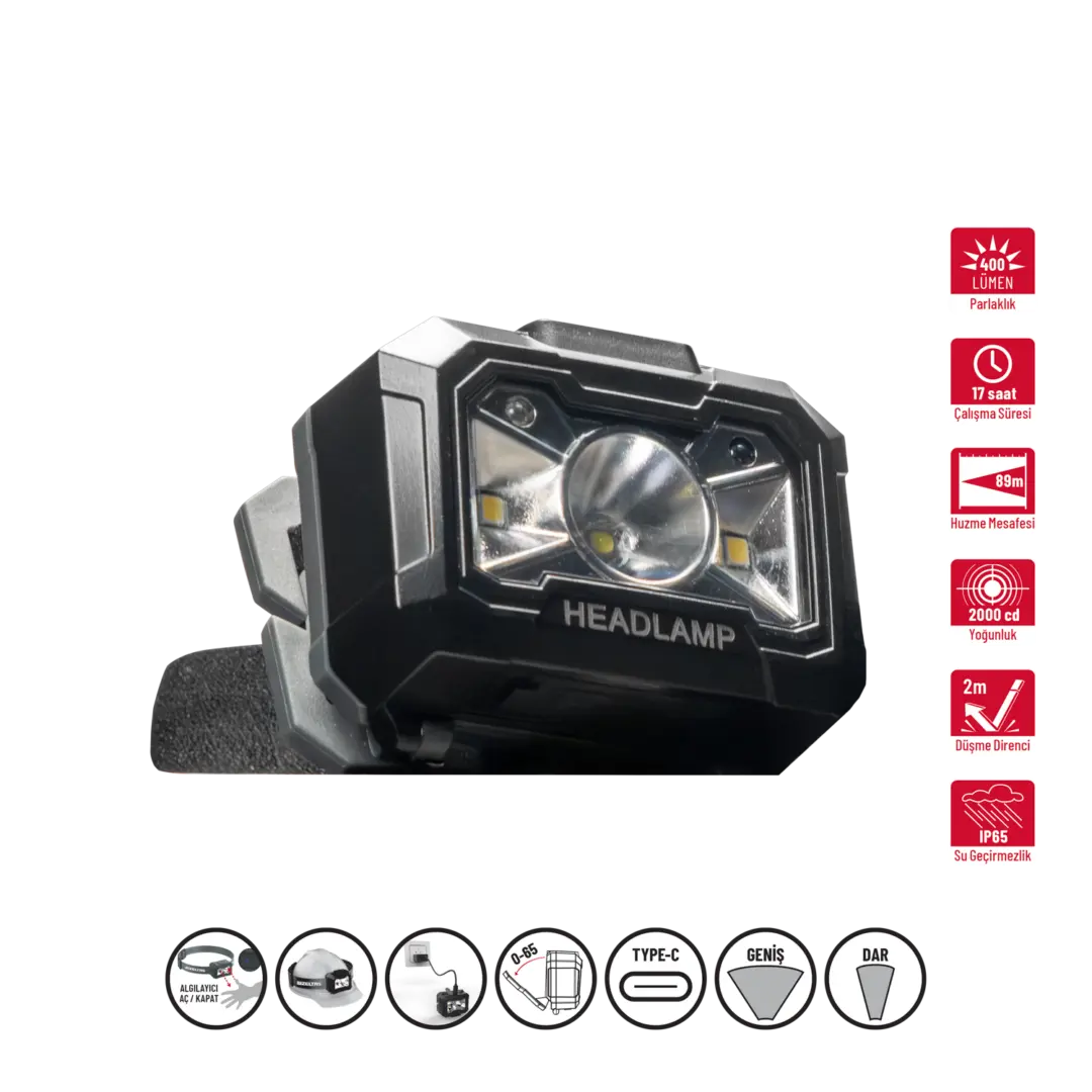 İzeltaş 400LM Led Kafa Feneri Hareket Sensörlü