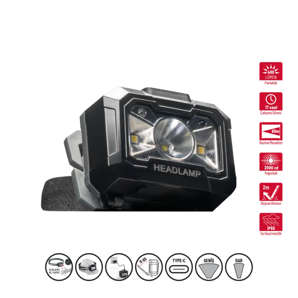 İzeltaş 400LM Led Kafa Feneri Hareket Sensörlü