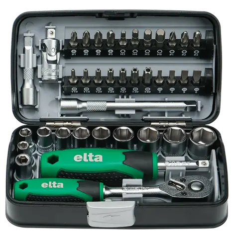 Elta 1/4 Cırcır Lokma Anahtar & Bits Set 38 Parça