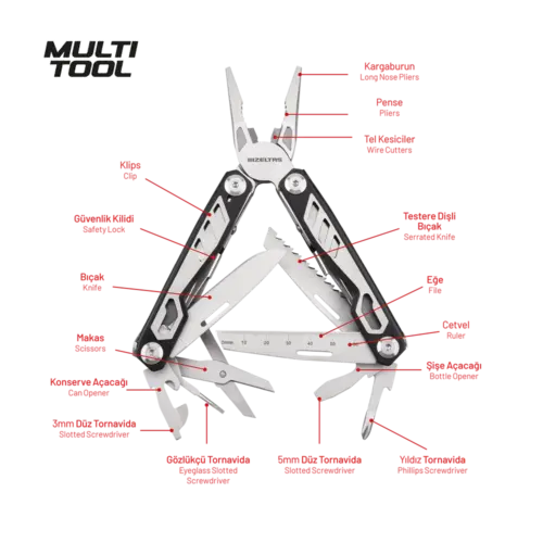 İzeltaş 155mm Multi Tool (15 Fonksiyonlu)