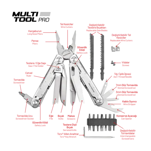 İzeltaş 180mm Multi Tool Pro (15 Fonksiyonlu)